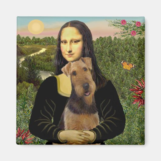 Aimant Mona Lisa - Airedale Terrier (#1) (Devant)