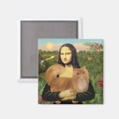 Aimant Mona Lisa - Chat Persan rouge (Recto/Verso)