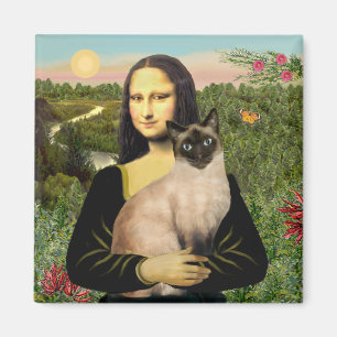 Aimant Mona Lisa - Chat siamois Seal Point