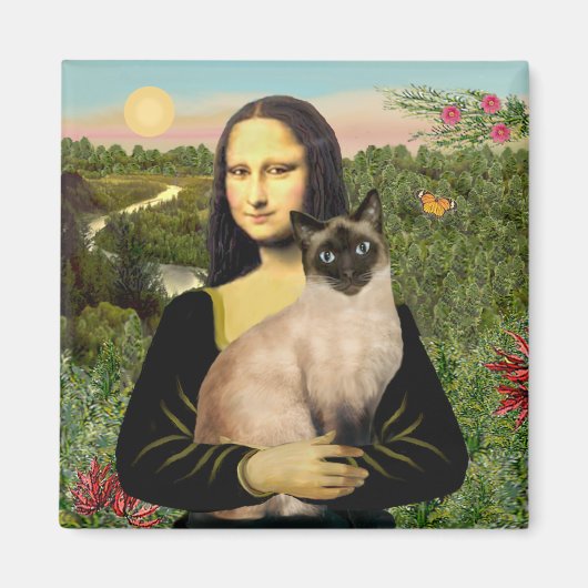 Aimant Mona Lisa - Chat siamois Seal Point (Devant)