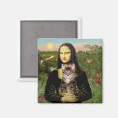 Aimant Mona Lisa - Chat tigré tabby marron (Recto/Verso)
