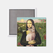 Aimant Mona Lisa - Crème Sphynx chat (Recto/Verso)