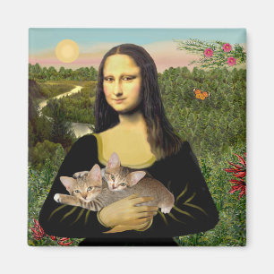 Aimant Mona Lisa - Deux chatons Tabby
