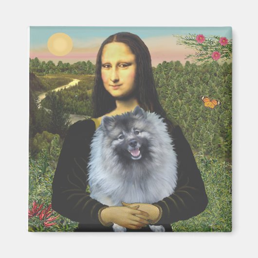Aimant Mona Lisa - Keeshond (F) (Devant)