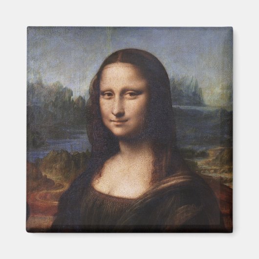 Aimant Mona Lisa & Leonardo da Vinci /Italie vintage (Devant)