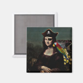 Aimant Mona Lisa pirate avec cache-œil (Recto/Verso)