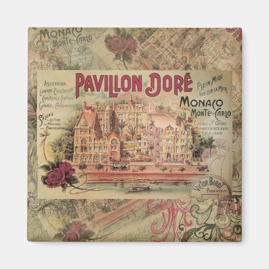 Aimant Monaco Fancy Côte d'Azur Vintage France (Devant)