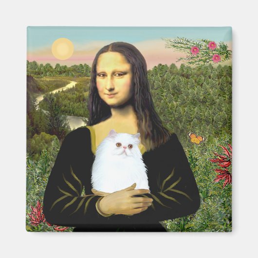 Aimant MonaLisa - chaton Persan blanc #49 (Devant)