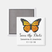Aimant Monarch Butterfly Wedding Enregistrer la date (Recto/Verso)