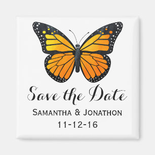 Aimant Monarch Butterfly Wedding Enregistrer la date