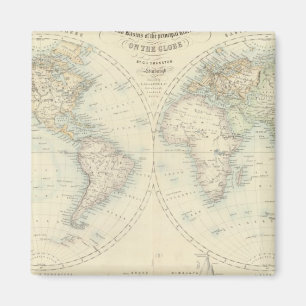 Aimant Monde aux hémisphères