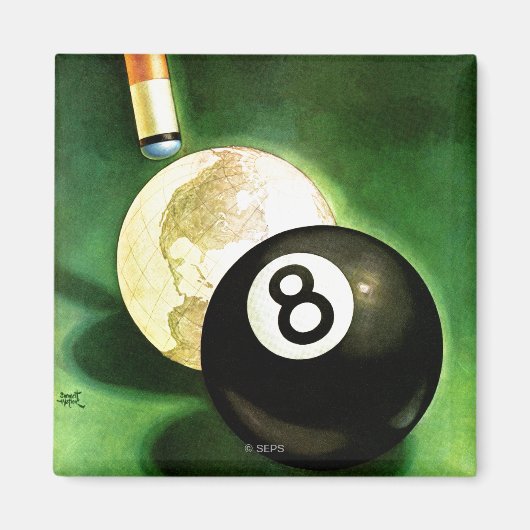 Aimant Monde en boule de cue (Devant)