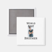 Aimant Monde meilleur frère ajouter nom texte sport texte (Recto/Verso)