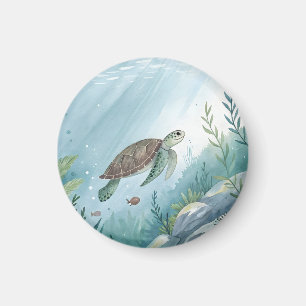 Aimant Monde sous-marin avec tortue