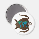 Aimant Monde tortue (Recto/Verso)