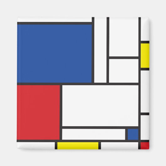 Aimant Mondrial Minimaliste Géométrique De Stijl Art Mode (Devant)