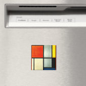 Aimant Mondrian - Tableau 3 avec orange, rouge, jaune, (In Situ (Lave-vaisselle))