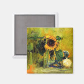 Aimant Mondrian - Vie morte avec tournesol, (Recto/Verso)