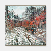 Aimant Monet - Chemin à travers la forêt, Effet neige (Devant)