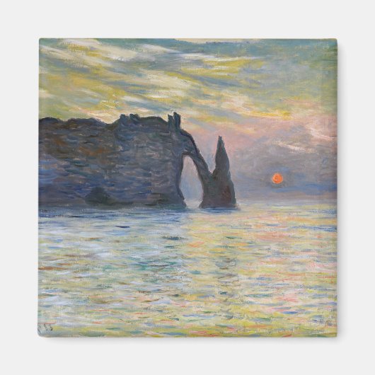 Aimant Monet - Le Manneport, Falaise à Etretat, coucher d (Devant)