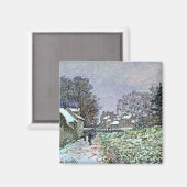 Aimant Monet - Neige à Argenteuil 2, célèbre peinture (Recto/Verso)