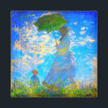 Aimant Monet Woman avec un parasol<br><div class="desc">Un aimant de portrait familial avec Camille,  épouse de Claude Monet,  tenant un parasol,  et son fils Jean,  se promenent dans un champ vert vif soufflé par le vent pendant une journée d’été. Un grand cadeau Monet pour les amateurs d'impressionnisme et d'art français.</div>