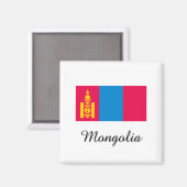 Aimant Mongolie - Drapeau (Recto/Verso)