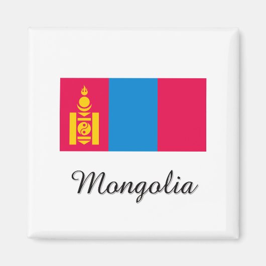 Aimant Mongolie - Drapeau (Devant)
