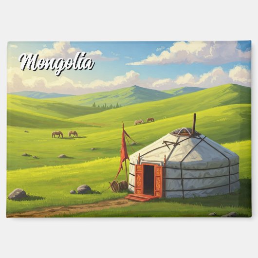 Aimant Mongolie Voyage de yourte (Recto)