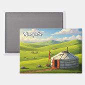 Aimant Mongolie Voyage de yourte (Recto/Verso)