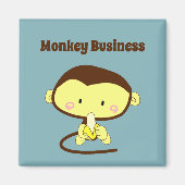 Aimant Monkey Business Drôle Cartoon Monkey Design (Devant)