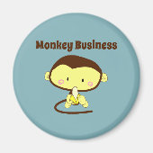 Aimant Monkey Business Drôle Cartoon Monkey Design (Devant)