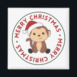 Aimant Monkey Christmas Snow Winter Animals Monkeys Magne<br><div class="desc">The monkey for Christmas with fairy lights. Funny animals with gifts and snow for the holidays. Also funny for christmas in July. Monkeys are cute animals and perfect for Christmas.</div>