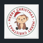 Aimant Monkey Christmas Snow Winter Animals Monkeys Magne<br><div class="desc">The monkey for Christmas with fairy lights. Funny animals with gifts and snow for the holidays. Also funny for christmas in July. Monkeys are cute animals and perfect for Christmas.</div>