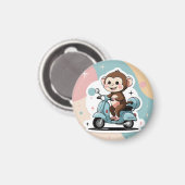 Aimant Monkey driving a scooter (Recto/Verso)