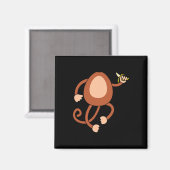 Aimant Monkey Holding Banana Costume Amusant facile Hallo (Recto/Verso)