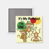 Aimant Monkey Shine 1er Anniversaire Tshirts et cadeaux (Recto/Verso)