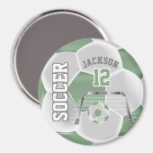 Aimant Monnaie verte et blanche Personnalisez le ballon d (Recto/Verso)