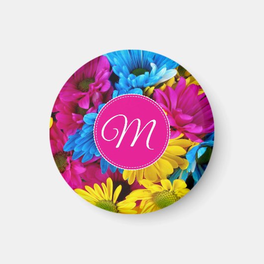Aimant Monogram Flowers in Fluorescent Colors (Devant)