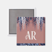 Aimant Monogram Marine Rose Wisteria Élégance (Recto/Verso)