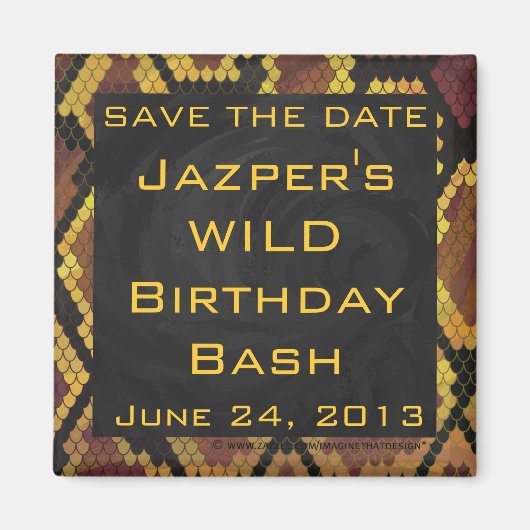 Aimant Monogram Snake Brown et Gold Print (Devant)