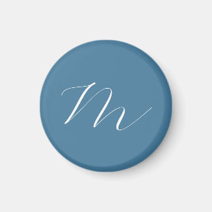 Aimant Monogram Solide Blue Pastel Minimaliste Profession