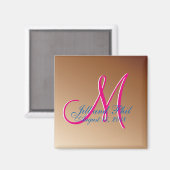 Aimant Monogramme 3D cuivre (Recto/Verso)