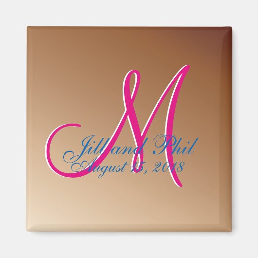 Aimant Monogramme 3D cuivre (Devant)