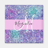 Aimant Monogramme à étincelles de Parties scintillant ble (Devant)