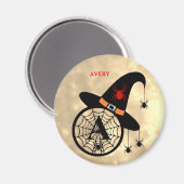 Aimant Monogramme A Halloween Ciel Sorcière Araignées Nom (Recto/Verso)