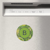 Aimant Monogramme à motif cachemire vert orné (In Situ (Lave-vaisselle))