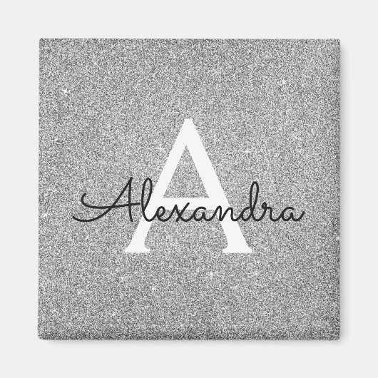 Aimant Monogramme Anniversaire Pailleté et Scintillant Ar (Devant)