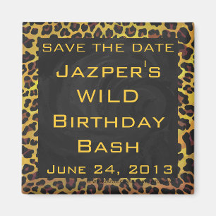 Aimant Monogramme avec léopard Brown et jaune