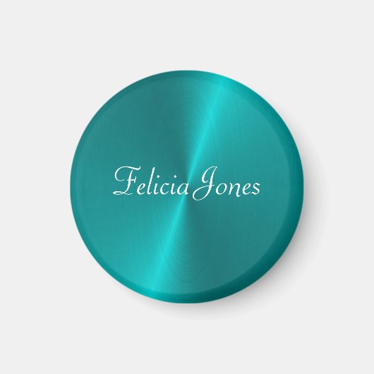 Aimant Monogramme bleu brillant en faux métal (Devant)